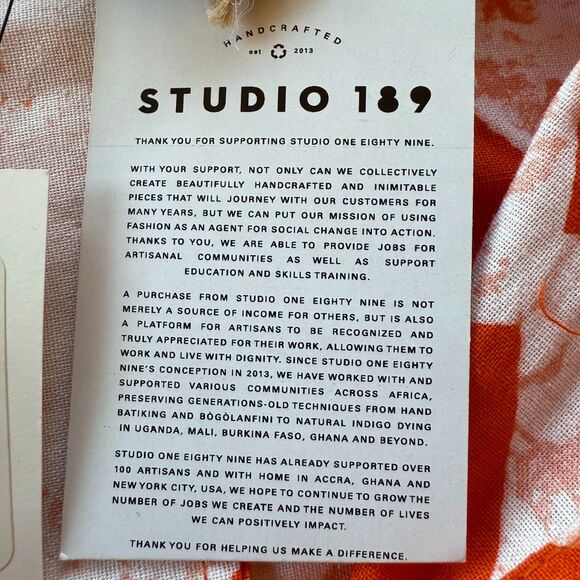 NWT Studio 189 Cotton Maxi Blouson Sleeve Shirt Dress in Orange Size Small - Picture 11 of 15